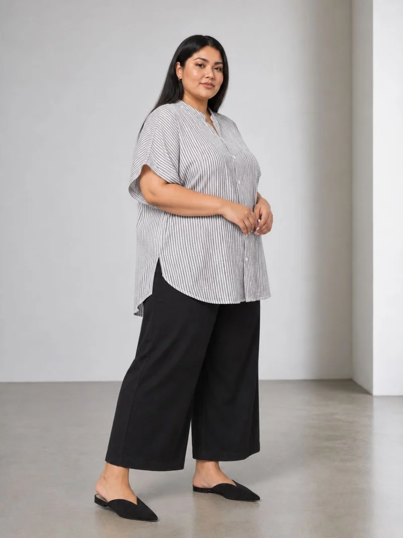Keeva|100% Cotton Mandarin Collar Shirt