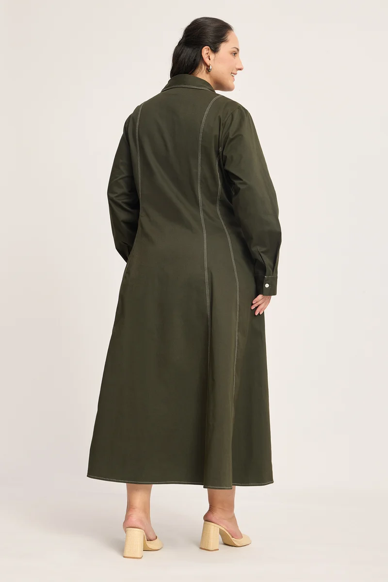 Carina|100% Cotton Collared Dress