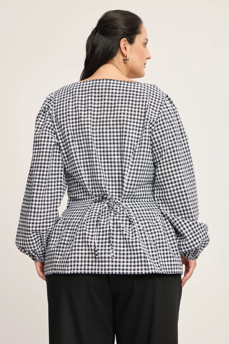 Bozena|100% Cotton Puff Sleeve Top