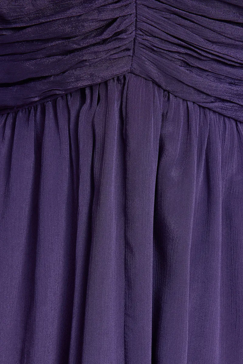Daria|100% Viscose Ruched Midi Dress