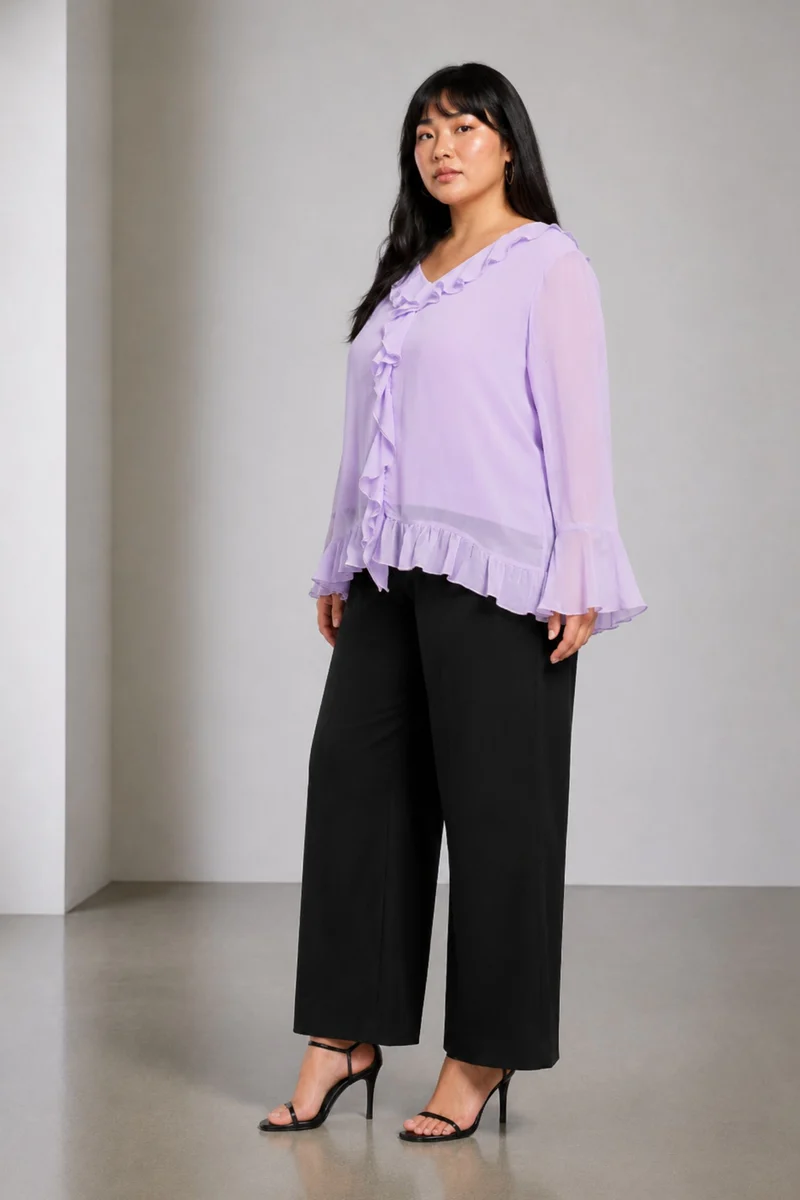 Irina|100% Viscose Ruffle Top