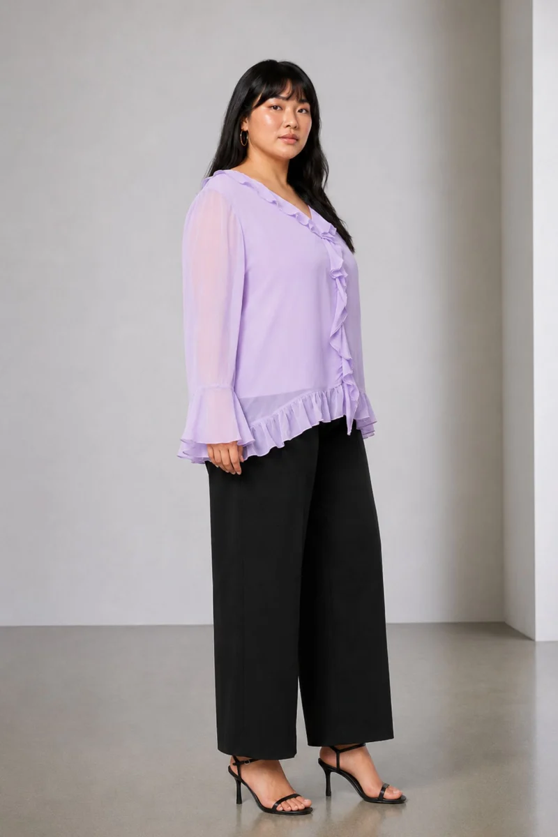Irina|100% Viscose Ruffle Top