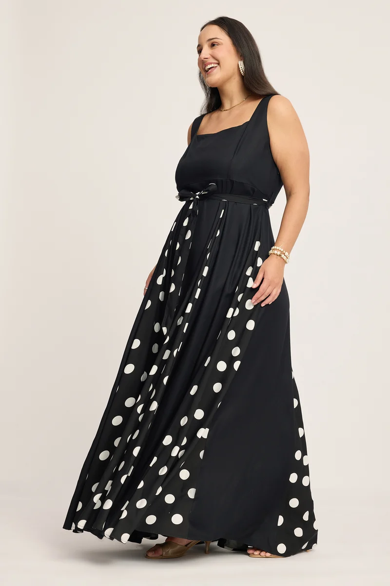 Ivana|100% Viscose Maxi Dress With Godets