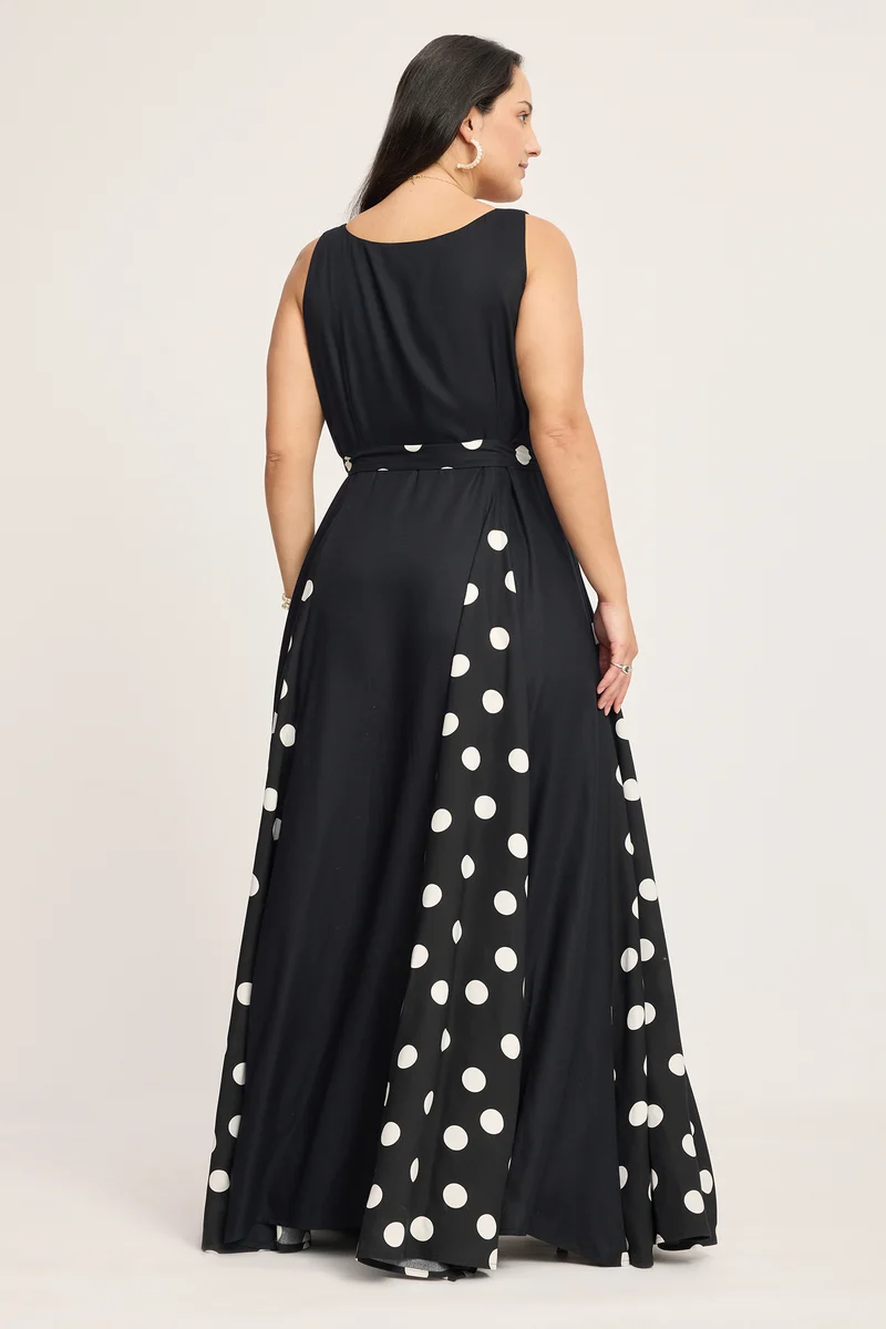 Ivana|100% Viscose Maxi Dress With Godets