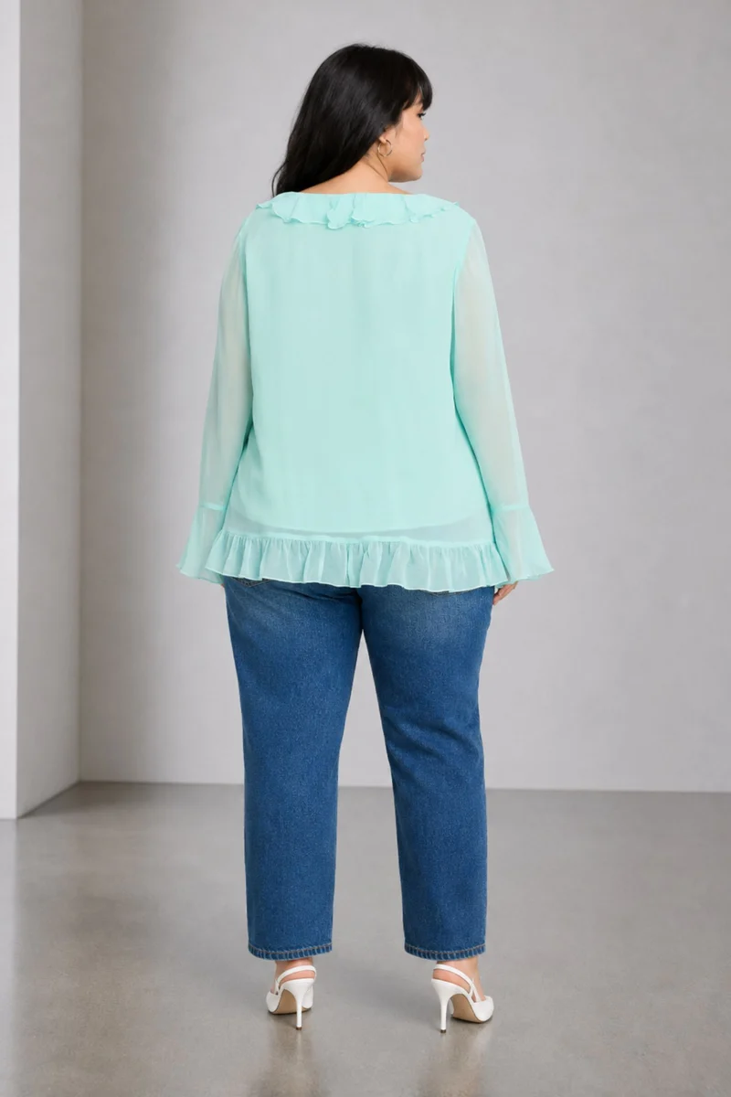 Tereza|100% Viscose Ruffle Top