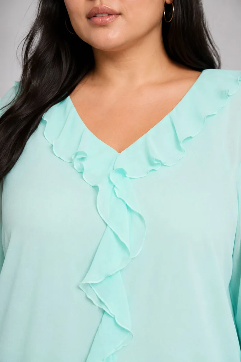 Tereza|100% Viscose Ruffle Top