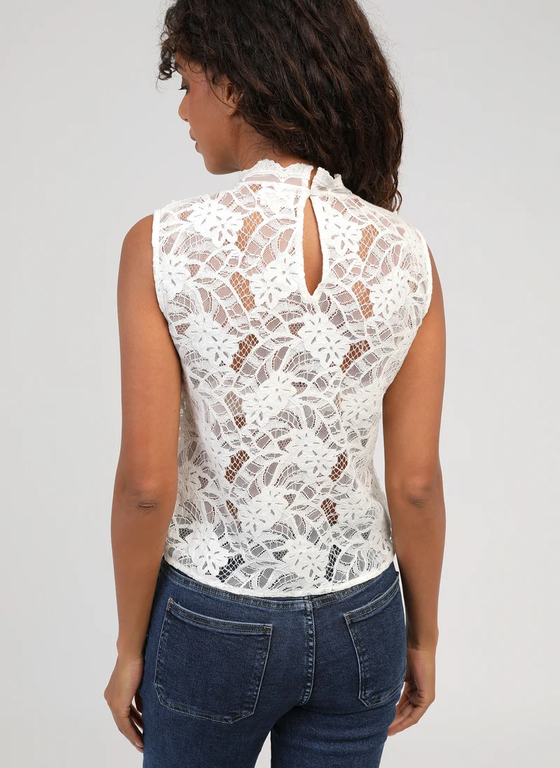TOP SOLIMA blanc cassé