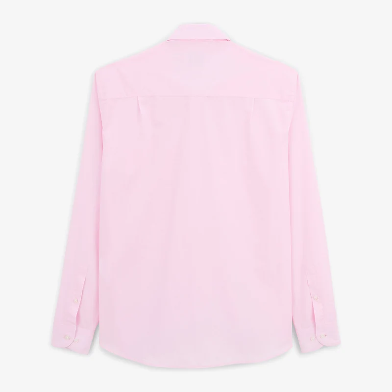 Chemise manches longues en coton rose Charles