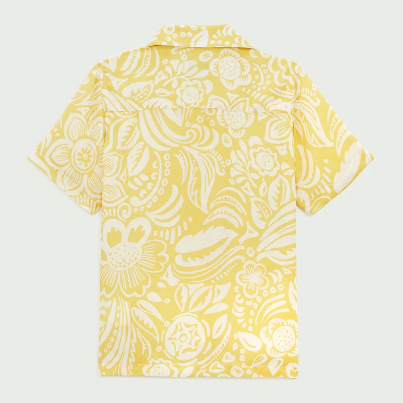 Chemise manches courtes garçon imprimée jaune