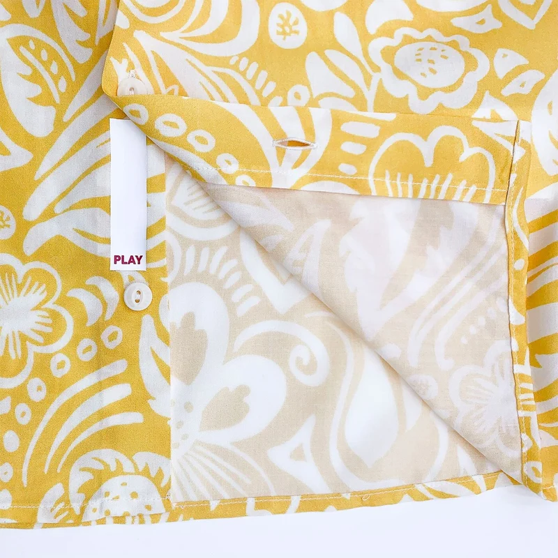 Chemise manches courtes garçon imprimée jaune