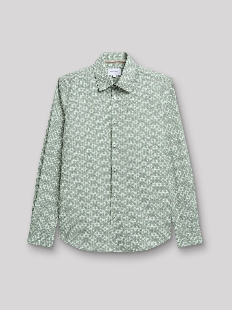 Chemise slim en coton imprimée