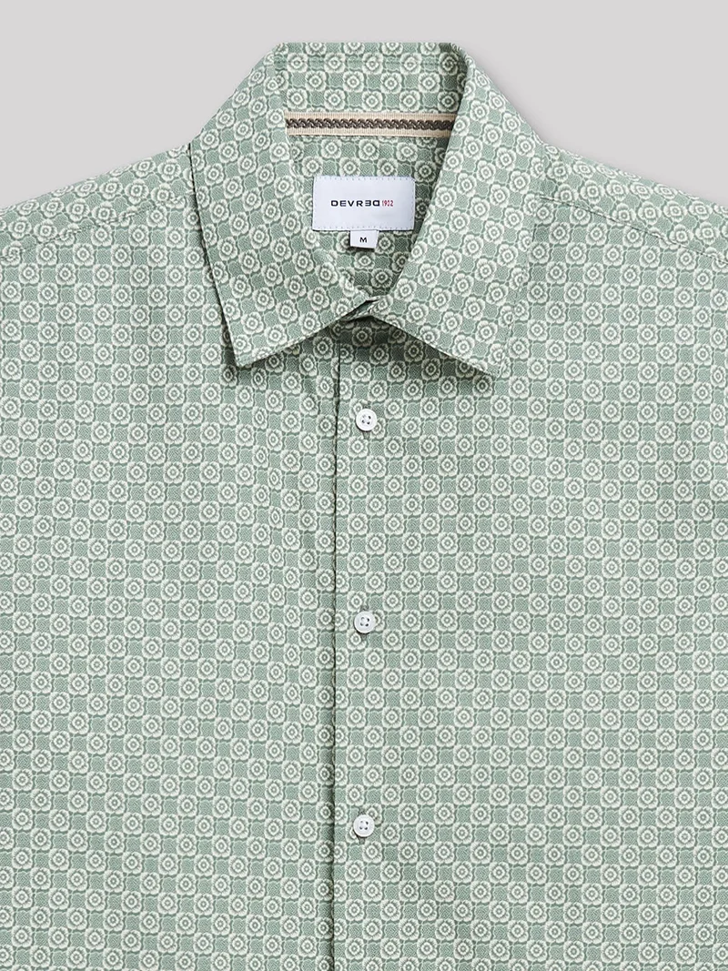Chemise slim en coton imprimée
