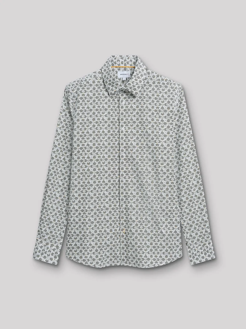 Chemise slim en coton imprimée