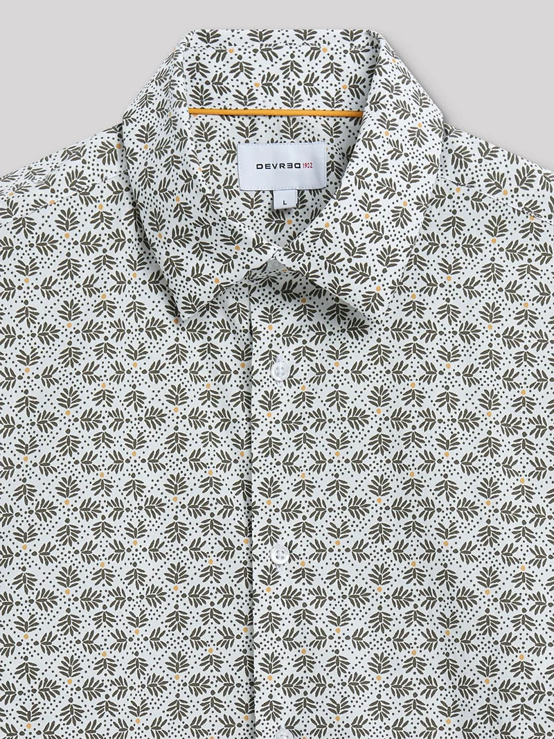 Chemise slim en coton imprimée