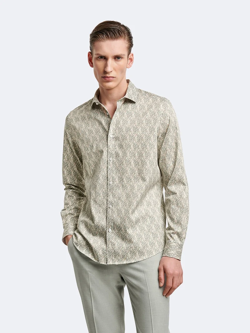 Chemise slim stretch végétale