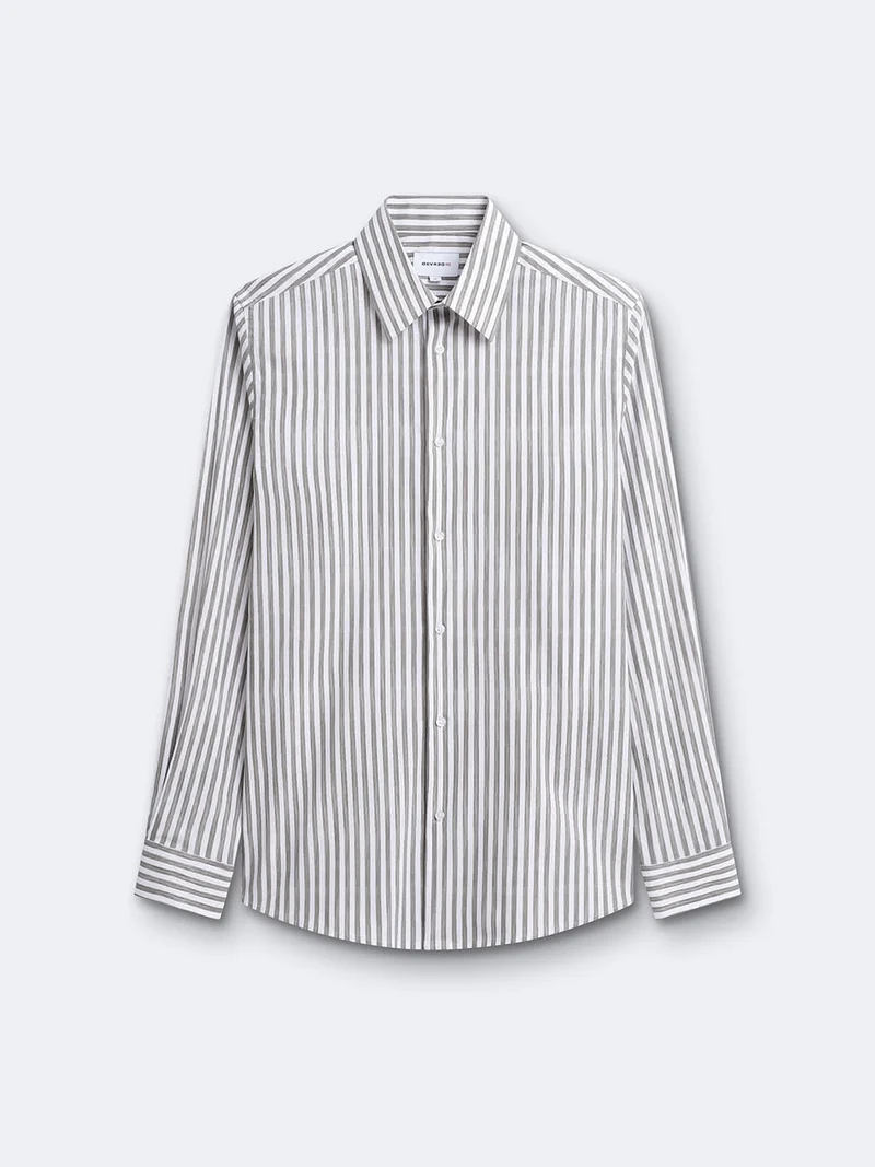 Chemise stretch rayée en coton