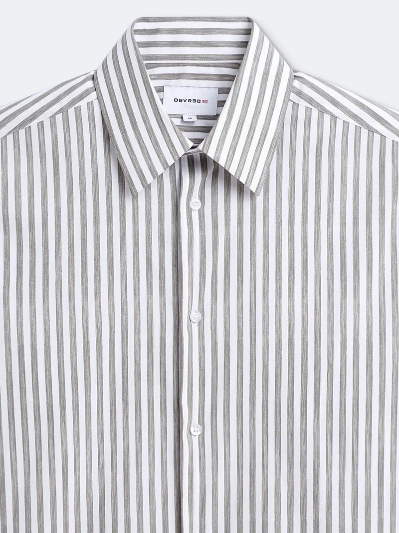 Chemise stretch rayée en coton