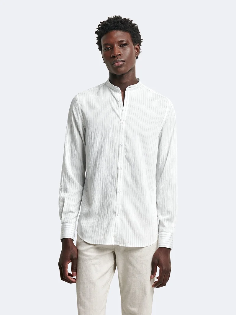 Chemise en coton modal rayée