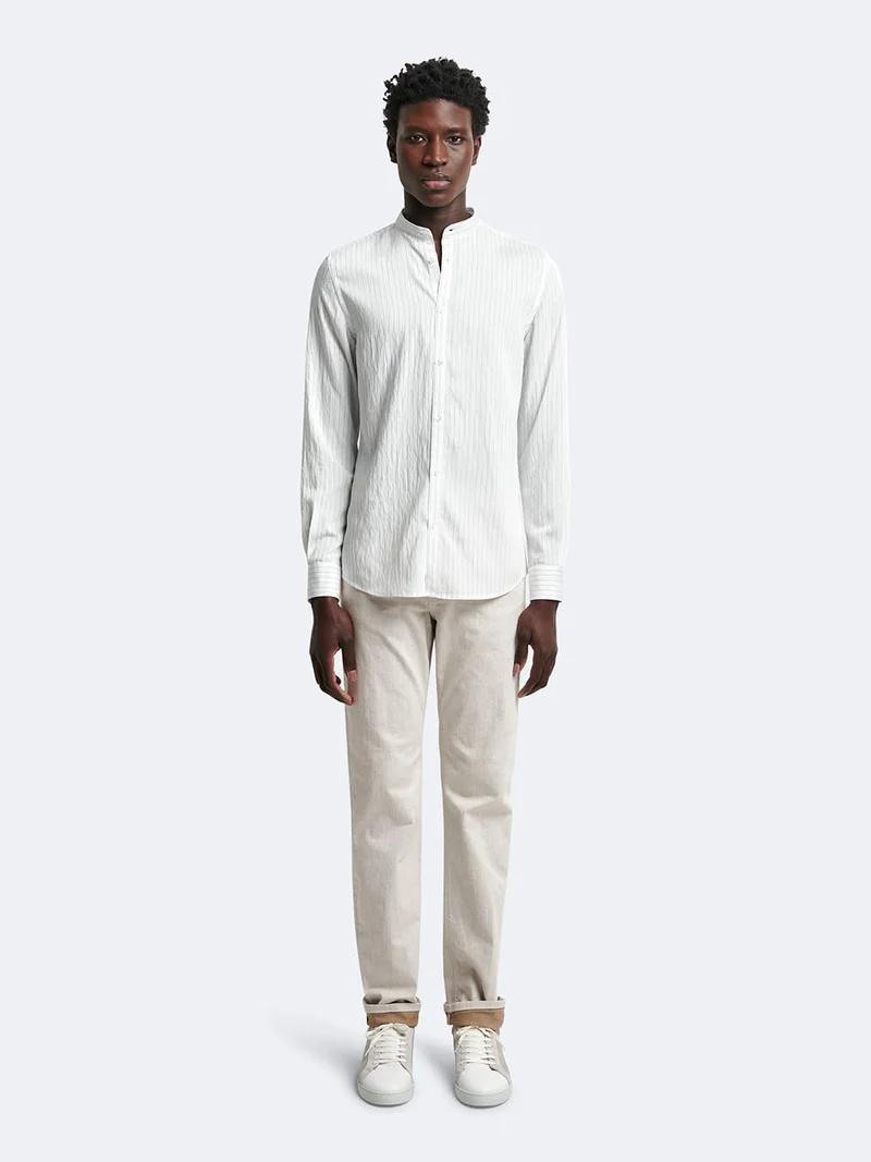 Chemise en coton modal rayée