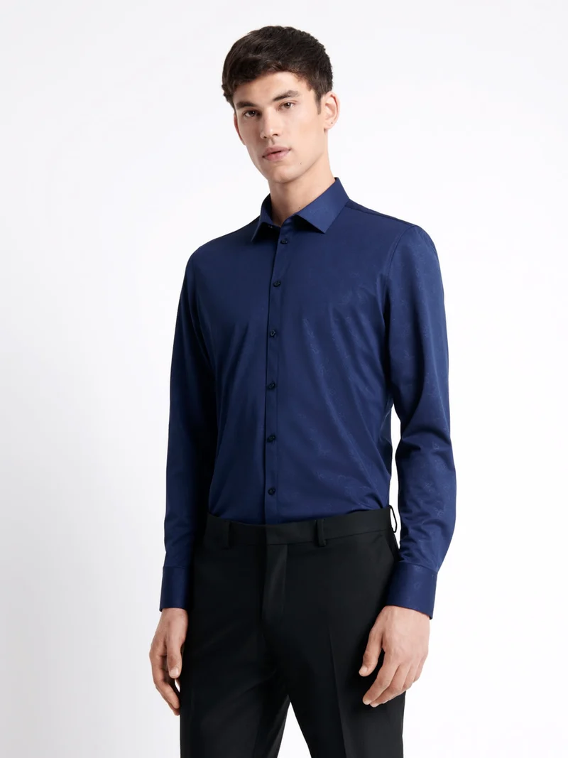 Chemise infroissable fleurie
