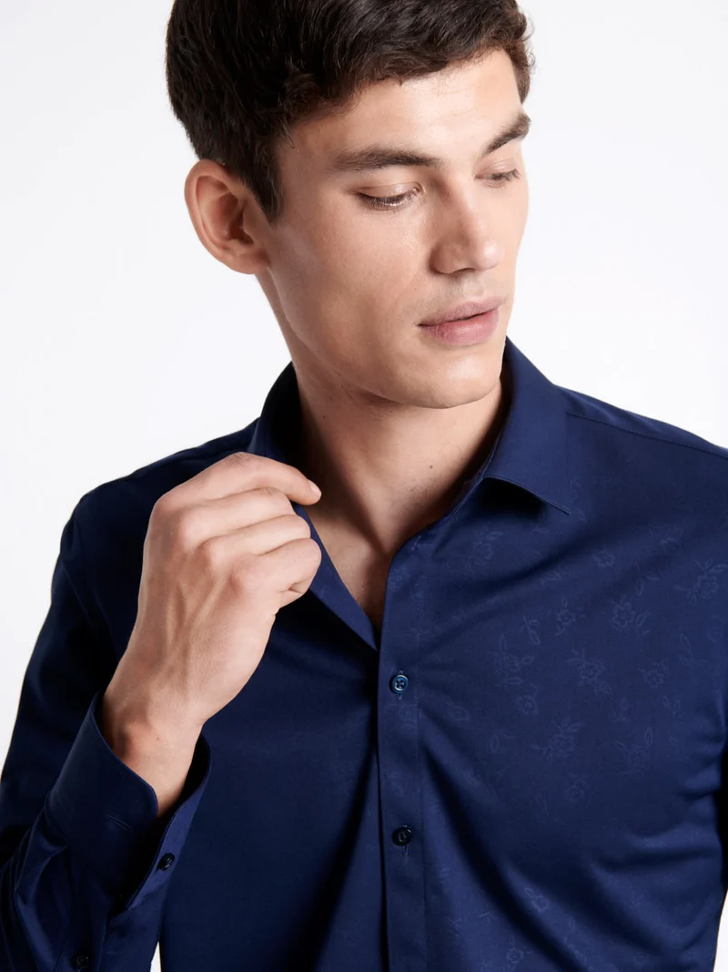 Chemise infroissable fleurie