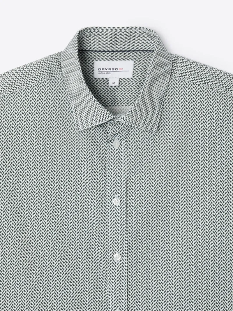 Chemise stretch fantaisie en coton