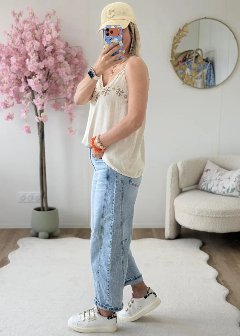 Top en lin beige