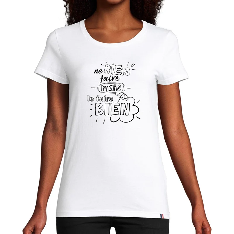 T-shirt femme bleu | Ne rien faire mais le faire bien