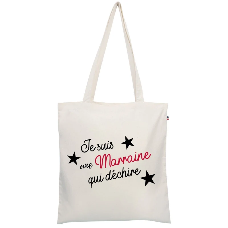 Tote bag "Je suis une marraine qui déchire"