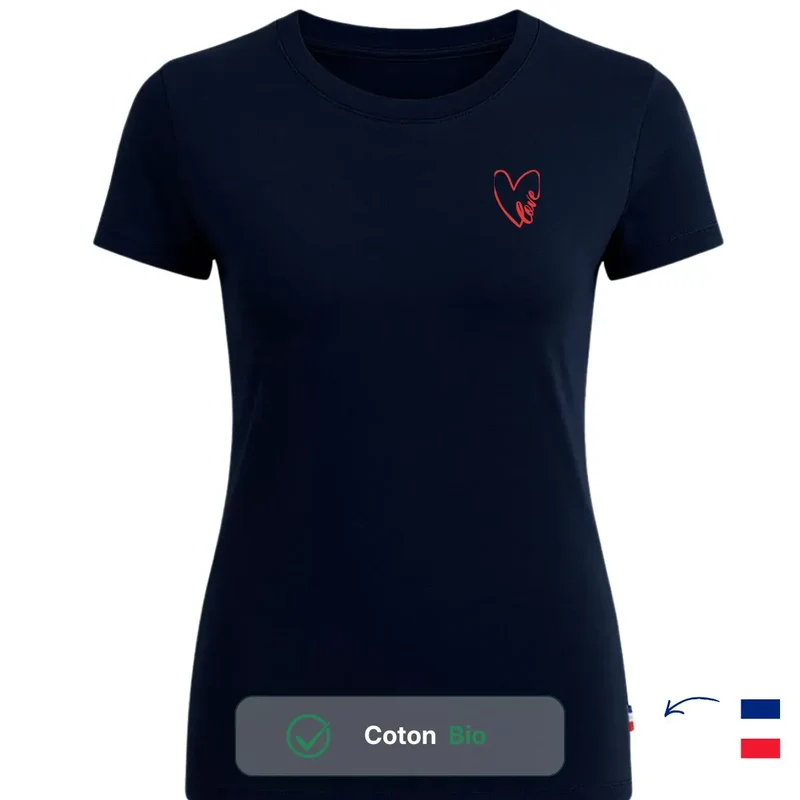T-shirt femme bleu | Love