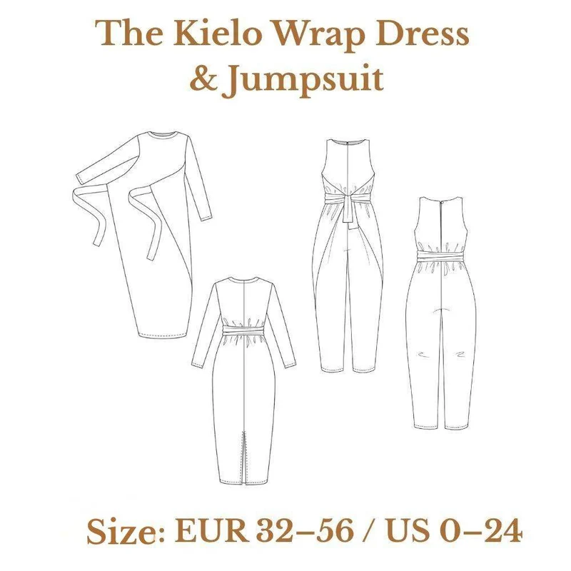 PATRON DE COUTURE PDF | Robe portefeuille et combinaison Kielo | Named Clothing