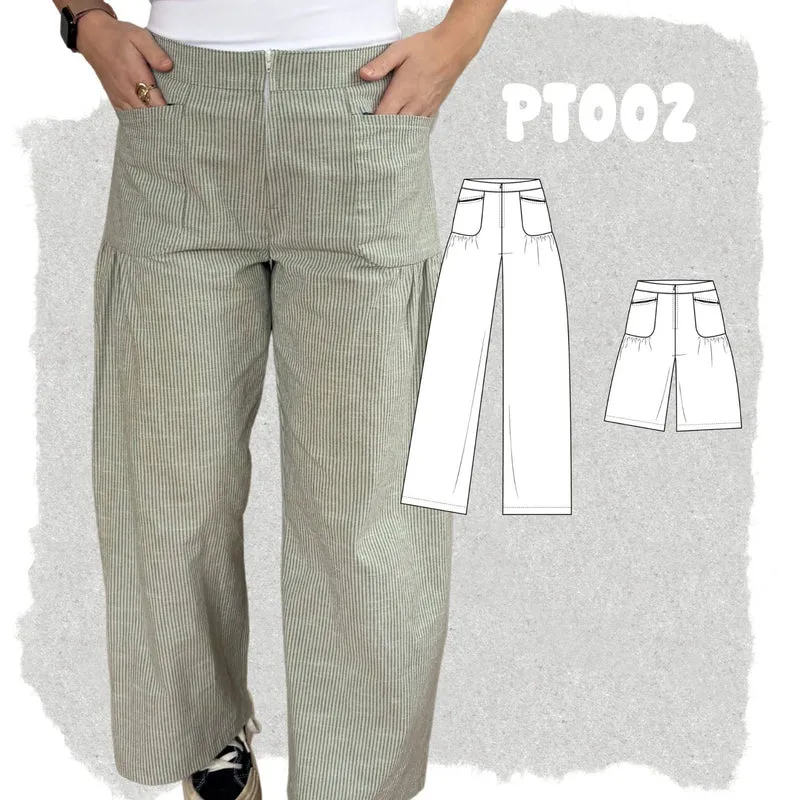 PATRON DE COUTURE PDF | Pantalon et Bermuda PT002 | The Form Edit | BILINGUE (FR/EN)