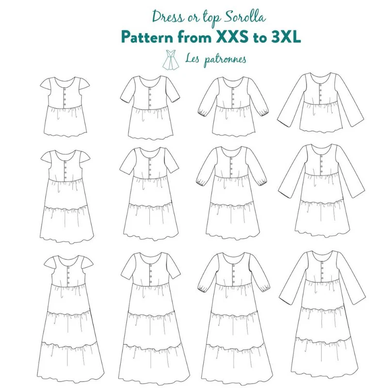 PATRON DE COUTURE PDF | Robe et Haut Sorolla | Les Patronnes | BILINGUE (FR/EN)