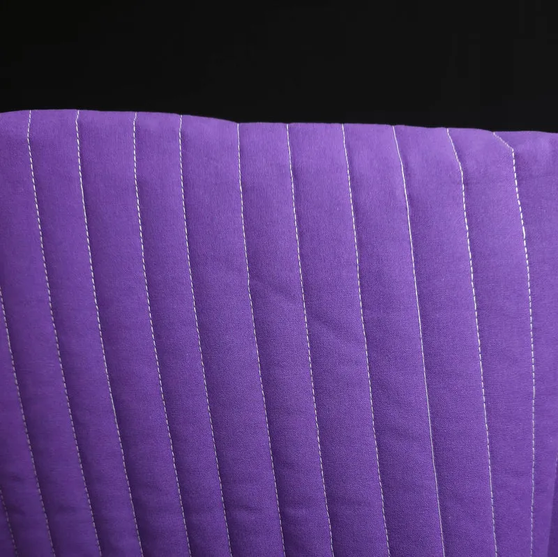 Coton matelassé réversible | Champ floral rouge & rayures violettes