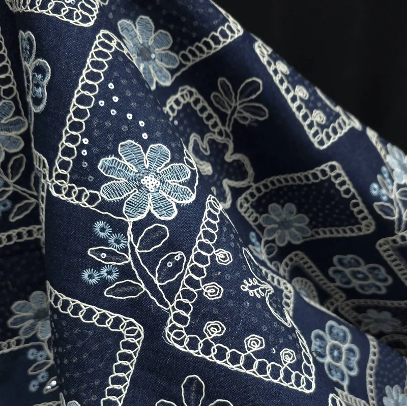 Denim Tencel Brodé | Bleu