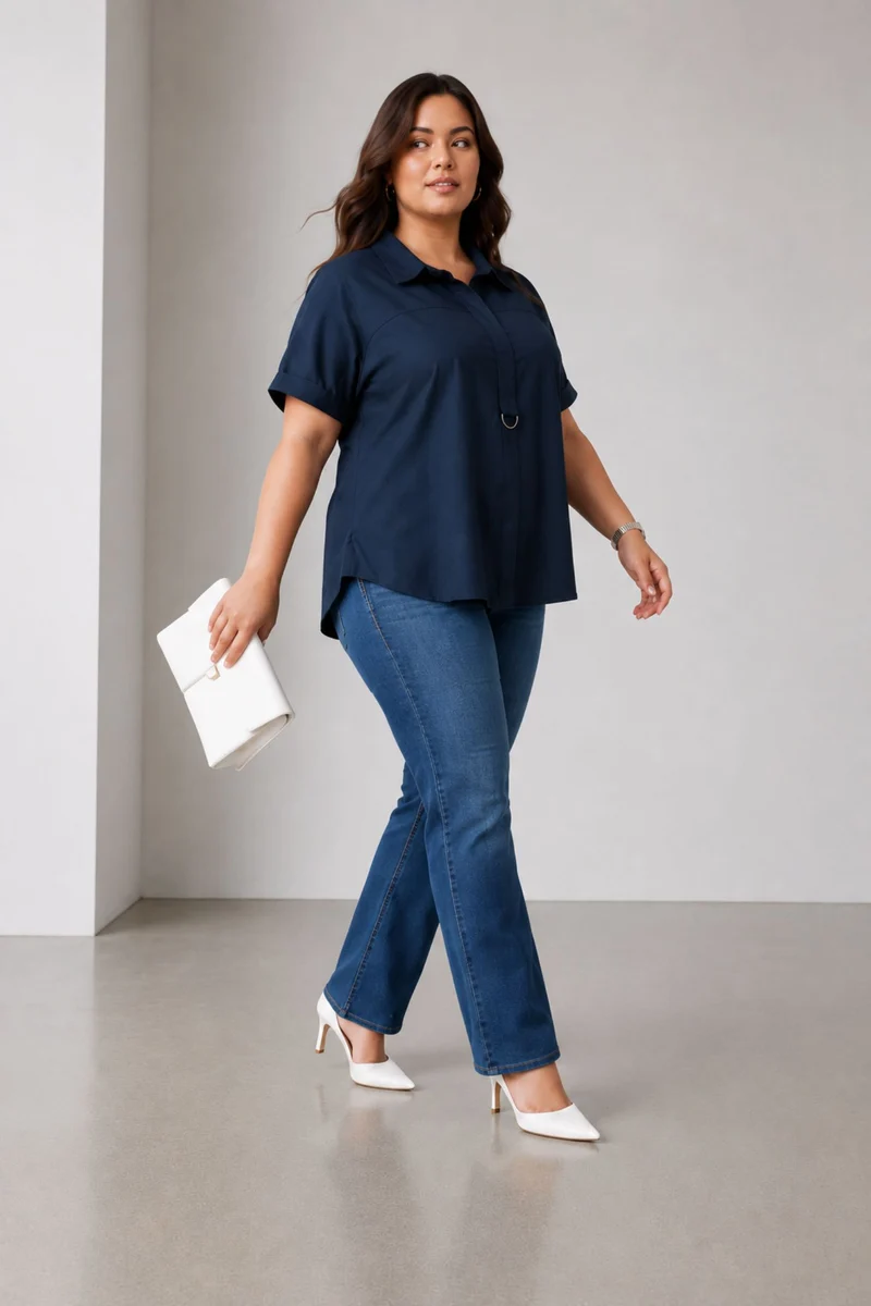 Bhaa|100% Cotton Short- Sleeve Collared