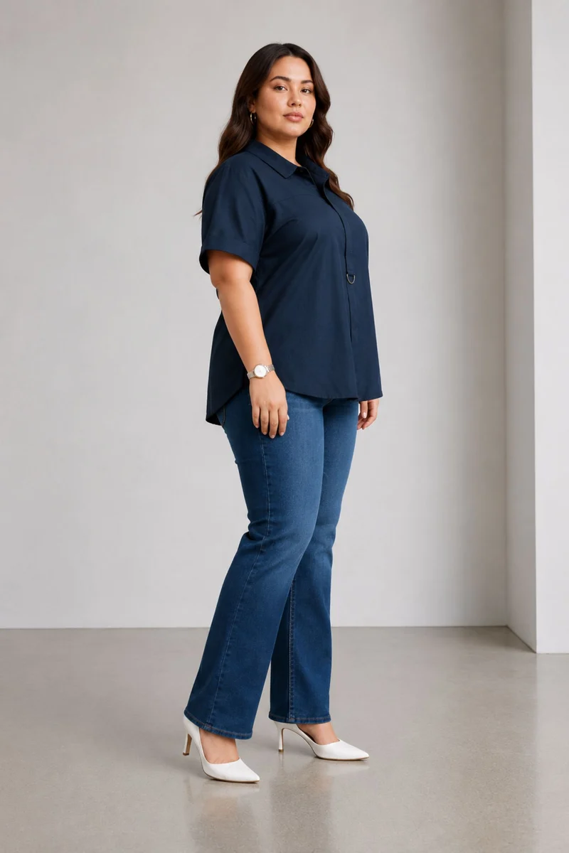 Bhaa|100% Cotton Short- Sleeve Collared