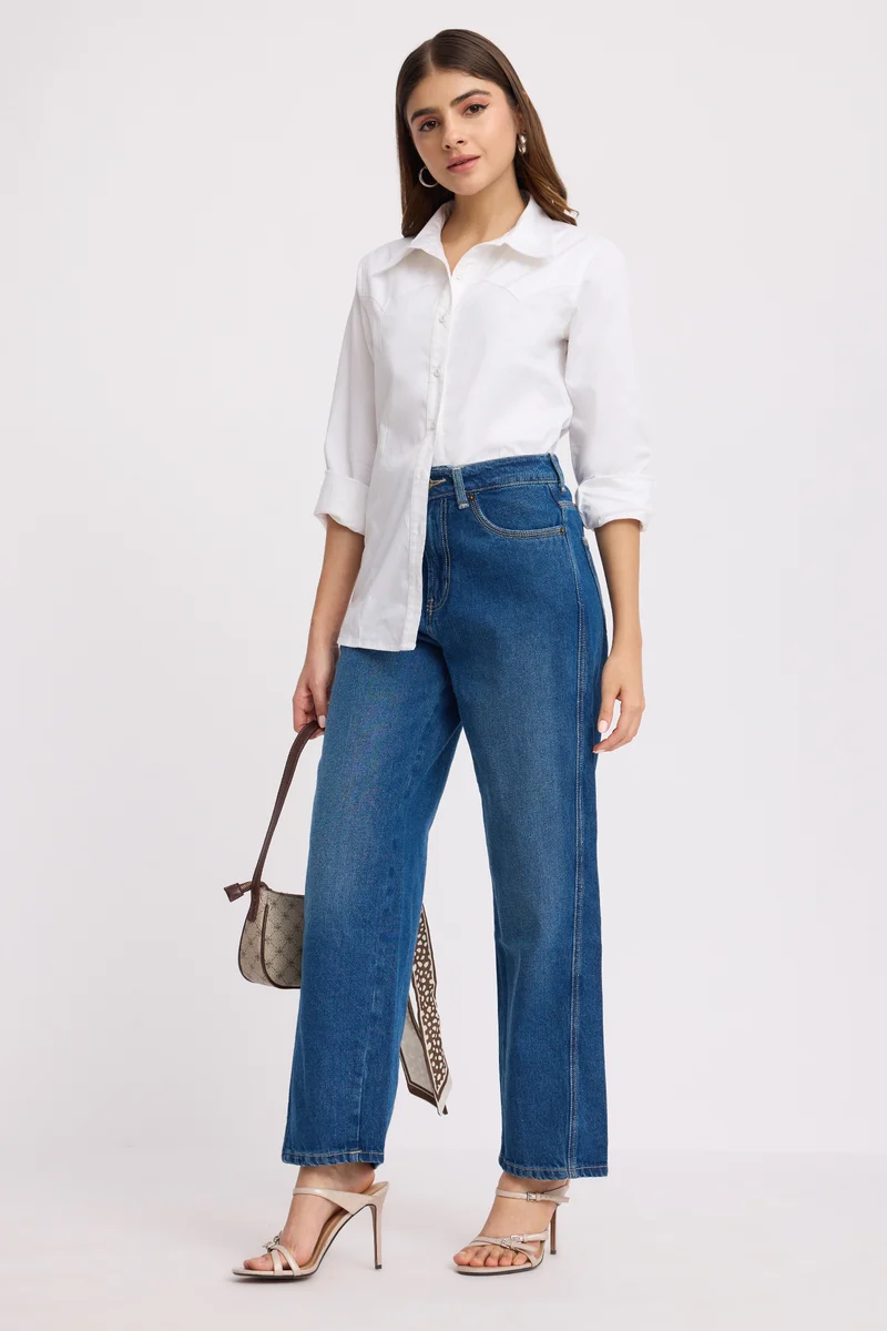 Canni|100% Cotton Cowboy Regular Shirt