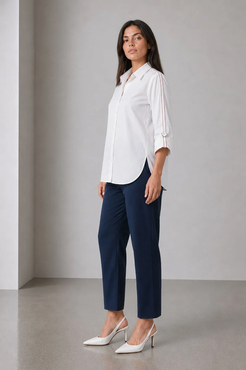 Bhati|100% Cotton Shirt With Sleeve Tape