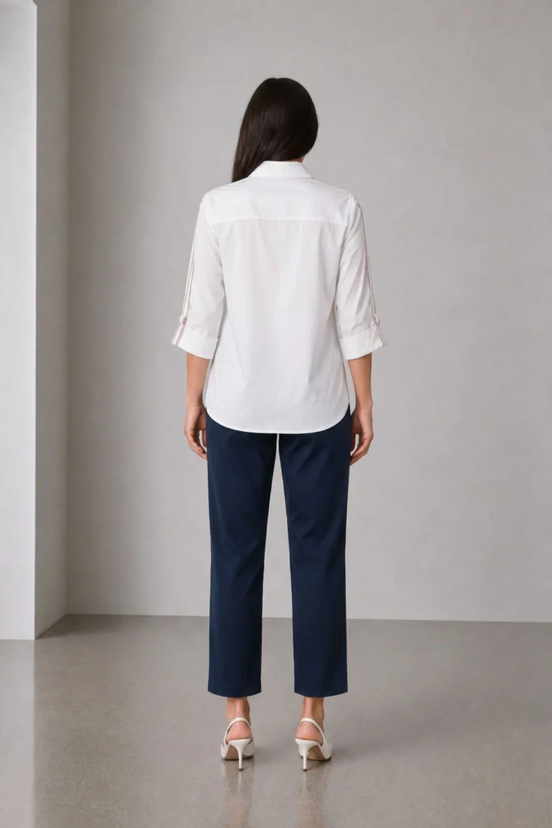 Bhati|100% Cotton Shirt With Sleeve Tape