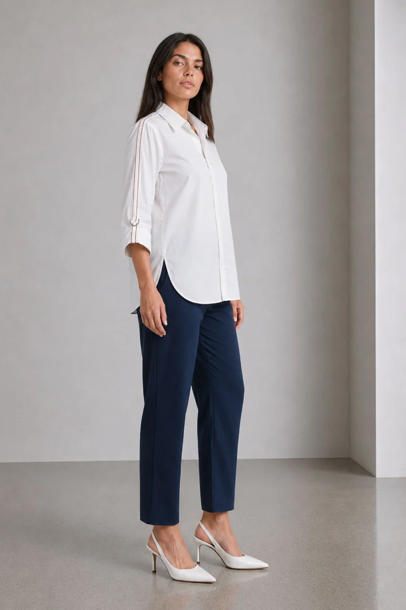 Bhati|100% Cotton Shirt With Sleeve Tape