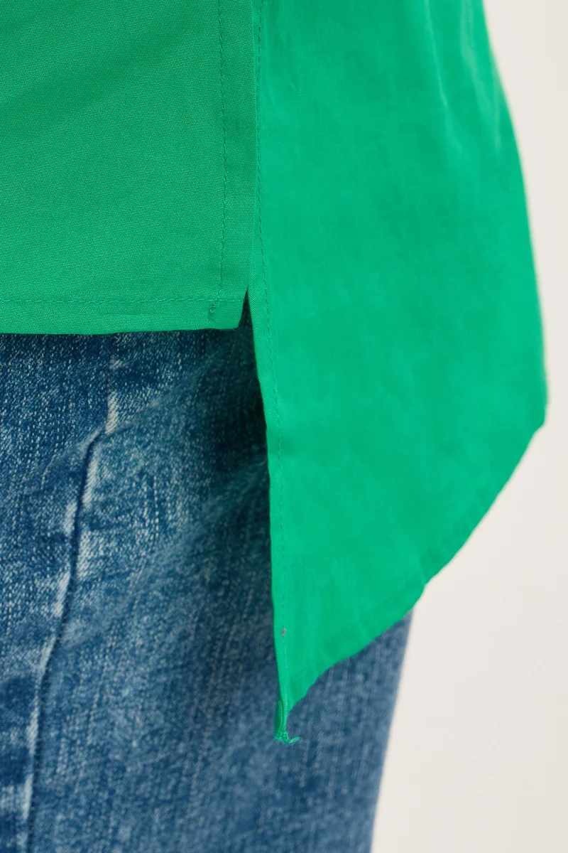Yonten|100% Cotton Boxy Fit Mock Placket Shirt