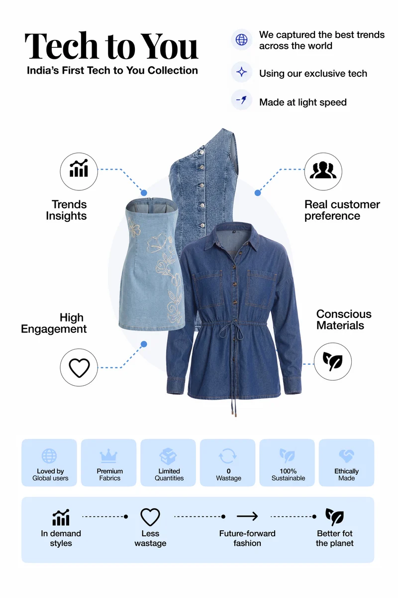Affru|100% Cotton Denim Midi Dress