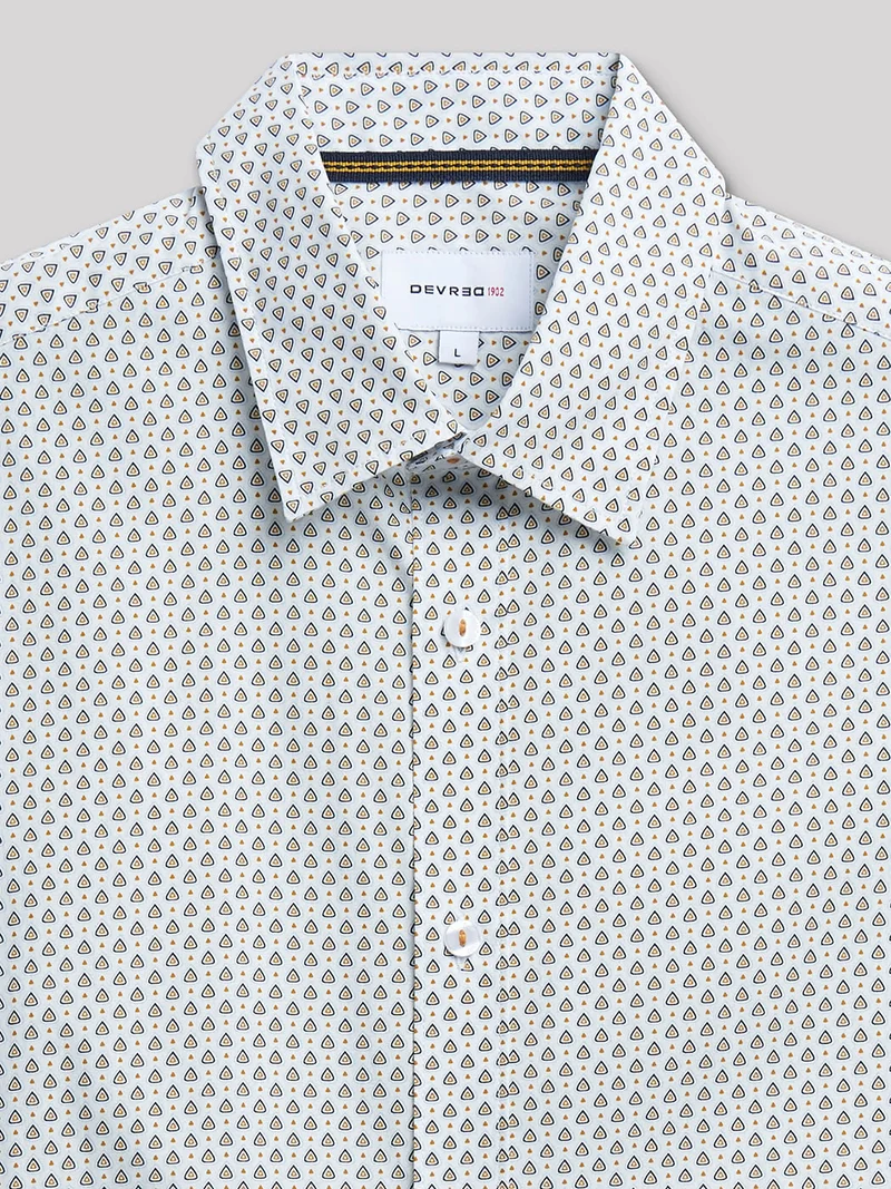 Chemise à manches courtes slim fantaisie