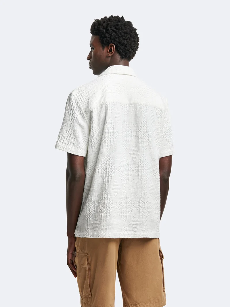 Chemise regular en jacquard unie