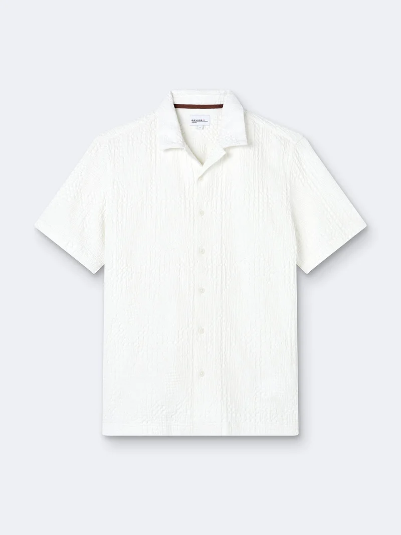 Chemise regular en jacquard unie