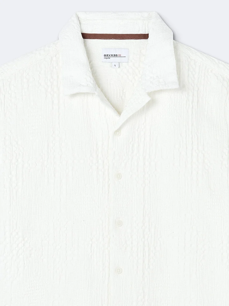 Chemise regular en jacquard unie