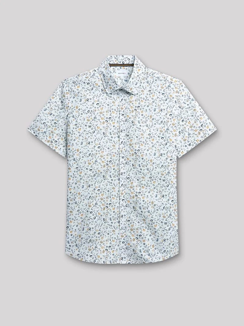 Chemise à manches courtes slim végétale