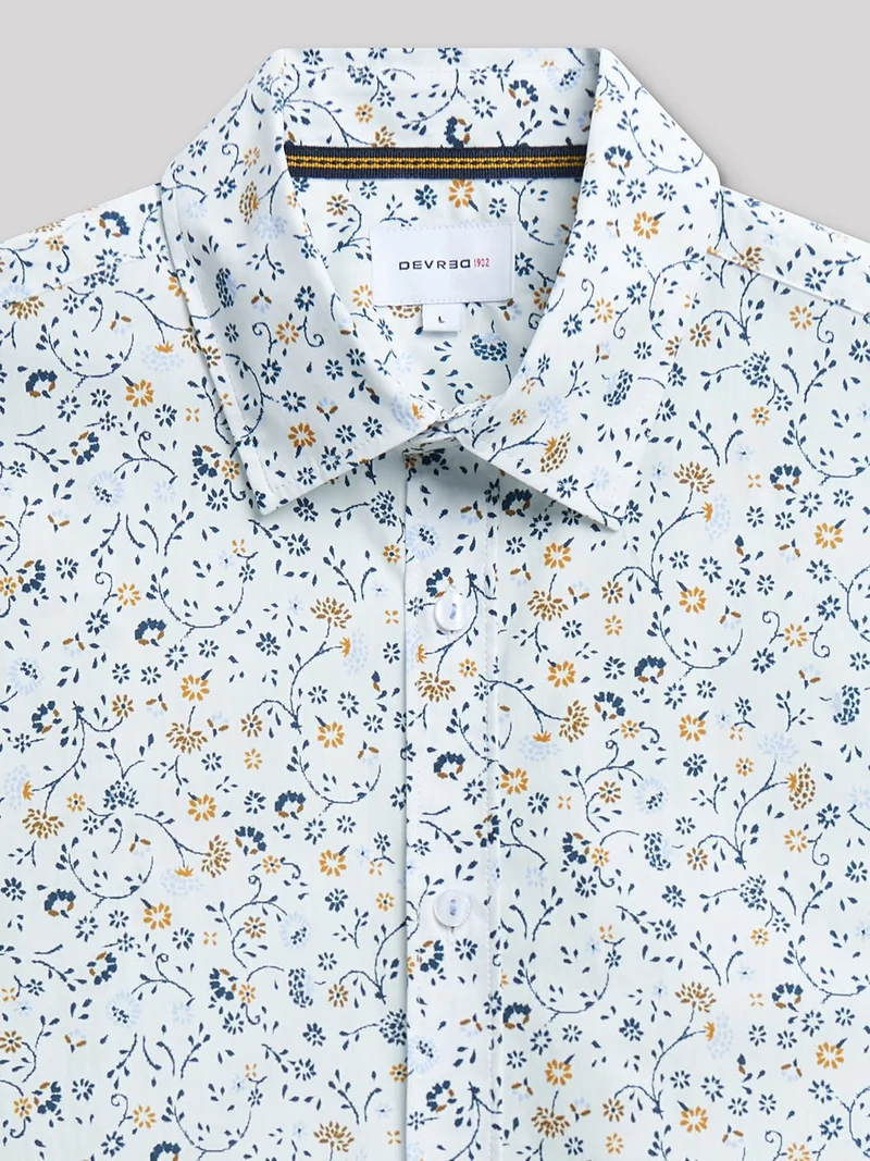 Chemise à manches courtes slim végétale