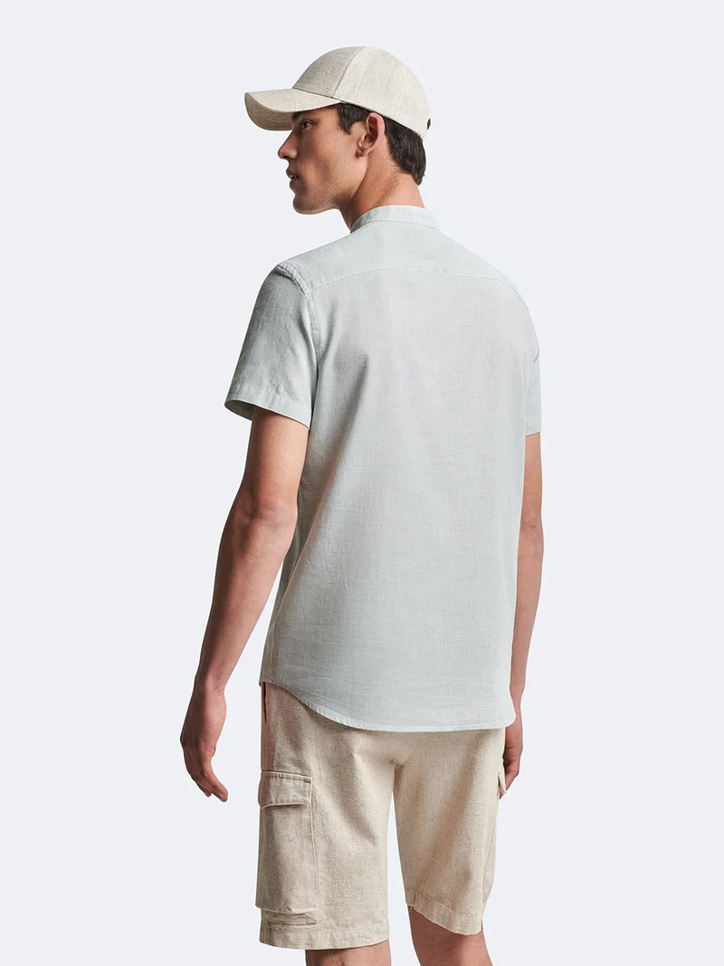 Chemise 100% coton-lin à carreaux